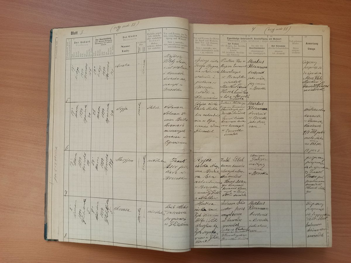 Page image showing birth records covering #7 of 1894