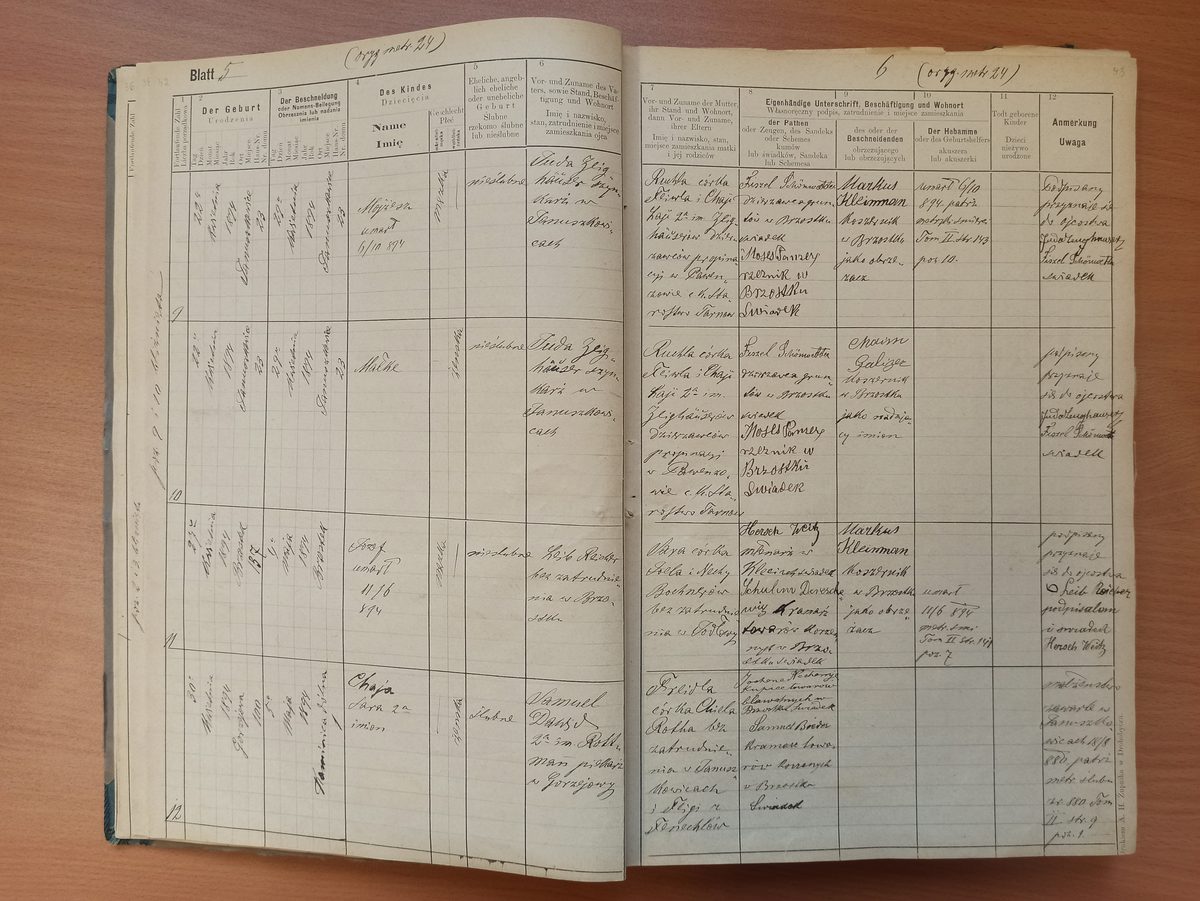 Page image showing birth records covering #9 of 1894