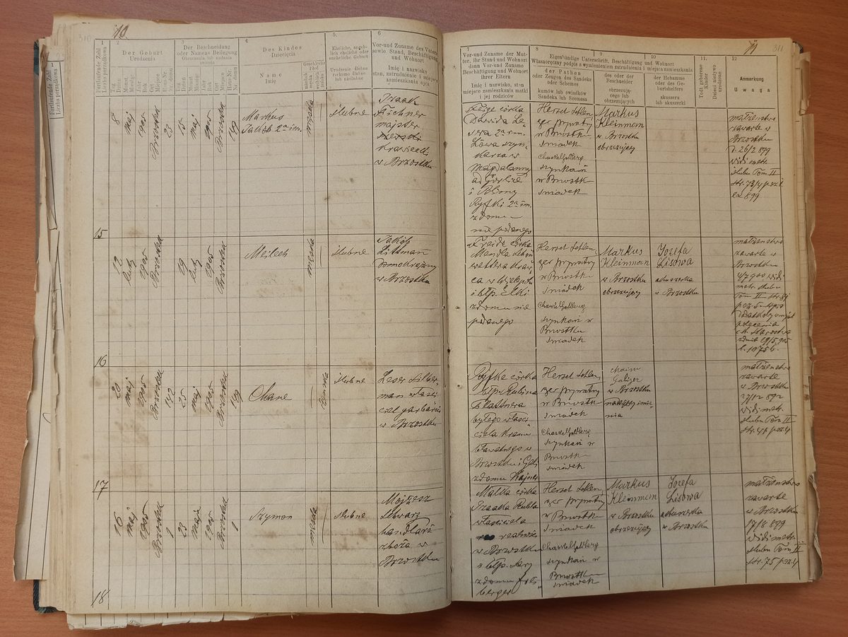 Page image showing birth records covering #15 of 1905