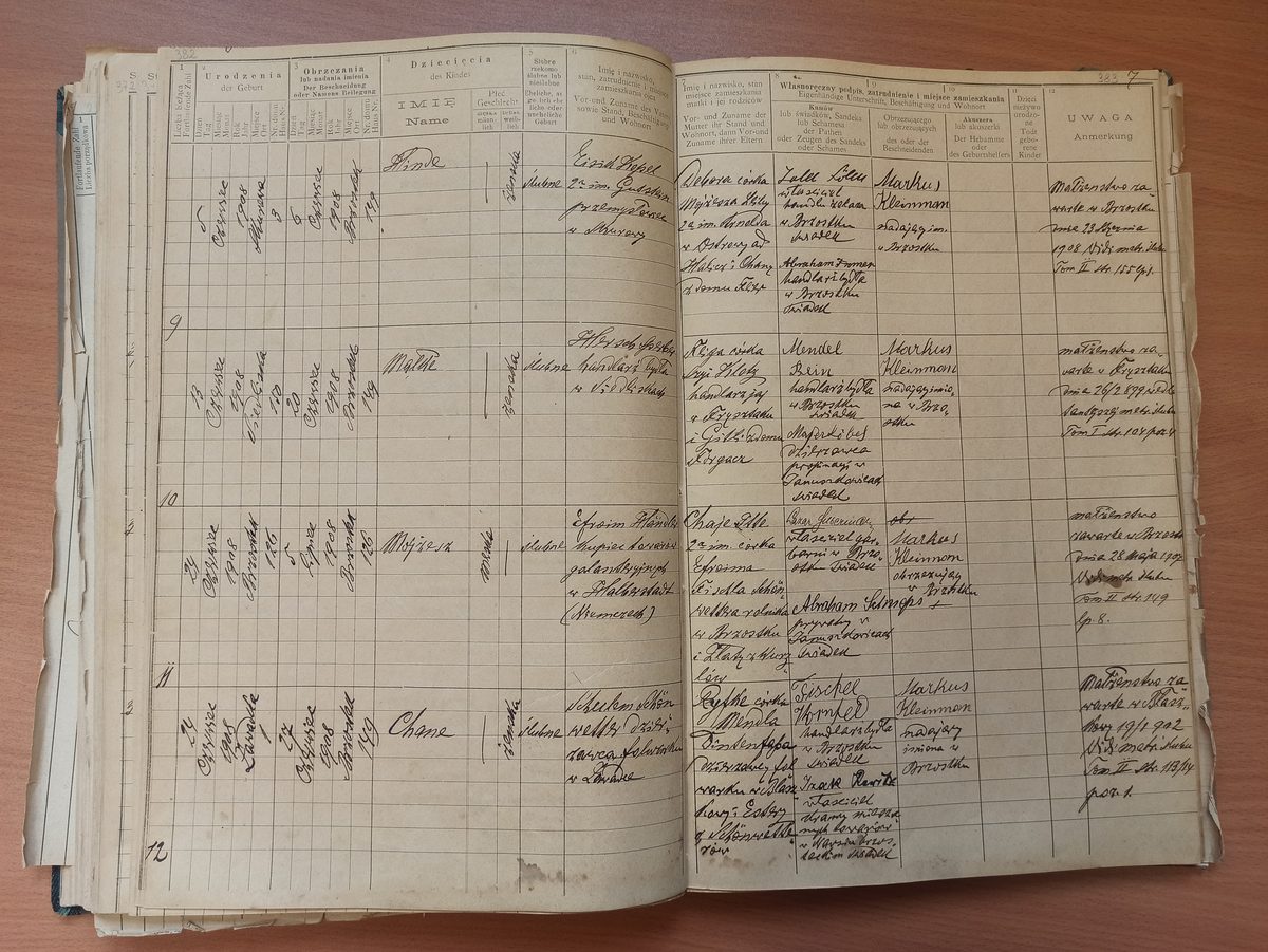 Page image showing birth records covering #10 of 1908