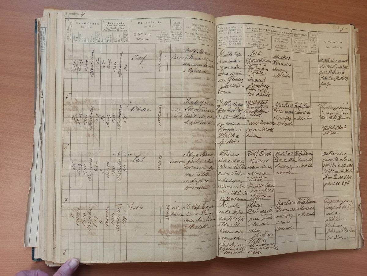 Page image showing birth records covering #7 of 1910