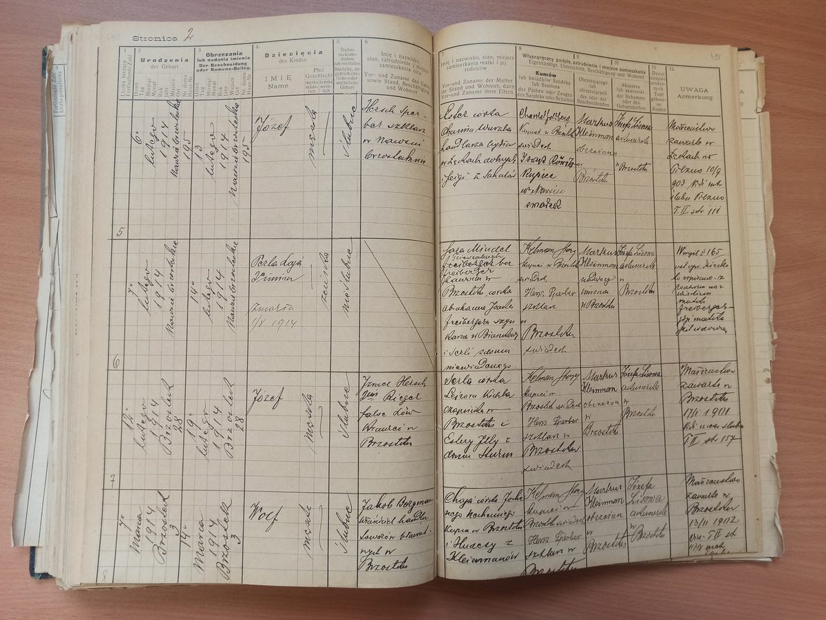 Page image showing birth records covering #5 of 1914