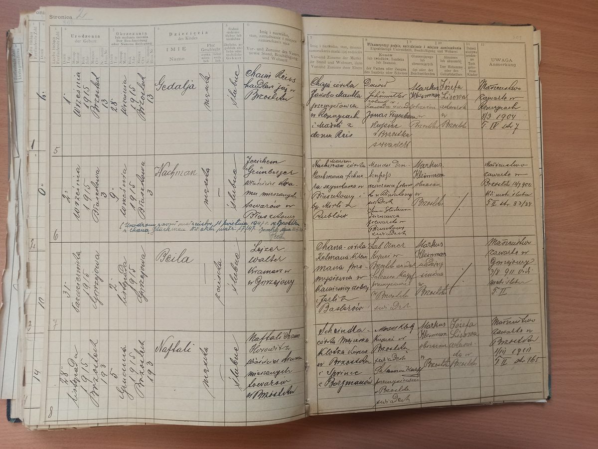 Page image showing birth records covering #5 of 1915