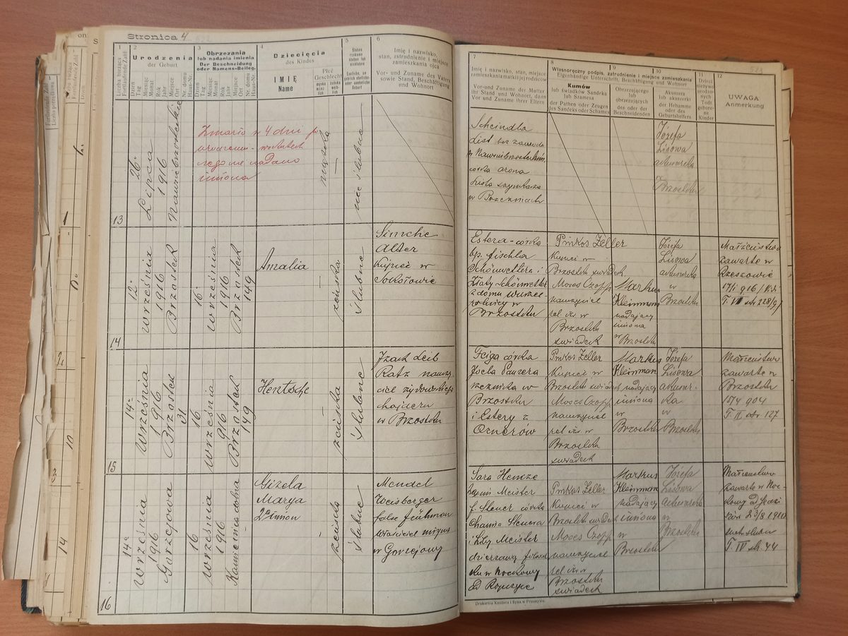 Page image showing birth records covering #15 of 1916